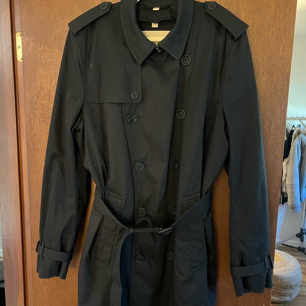 Burberry Black Double-Breasted Trench Coat